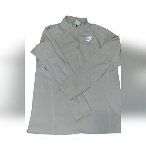Gymshark Unisex Light Gray Top 1/4 Zip Top Size Large